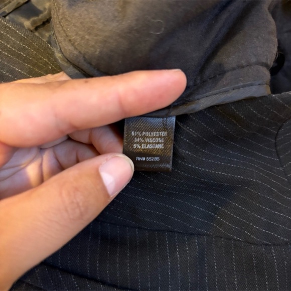 Express Black & White Pinstripe Editor Wide Leg Trouser Pants Size 00 - Picture 8 of 8